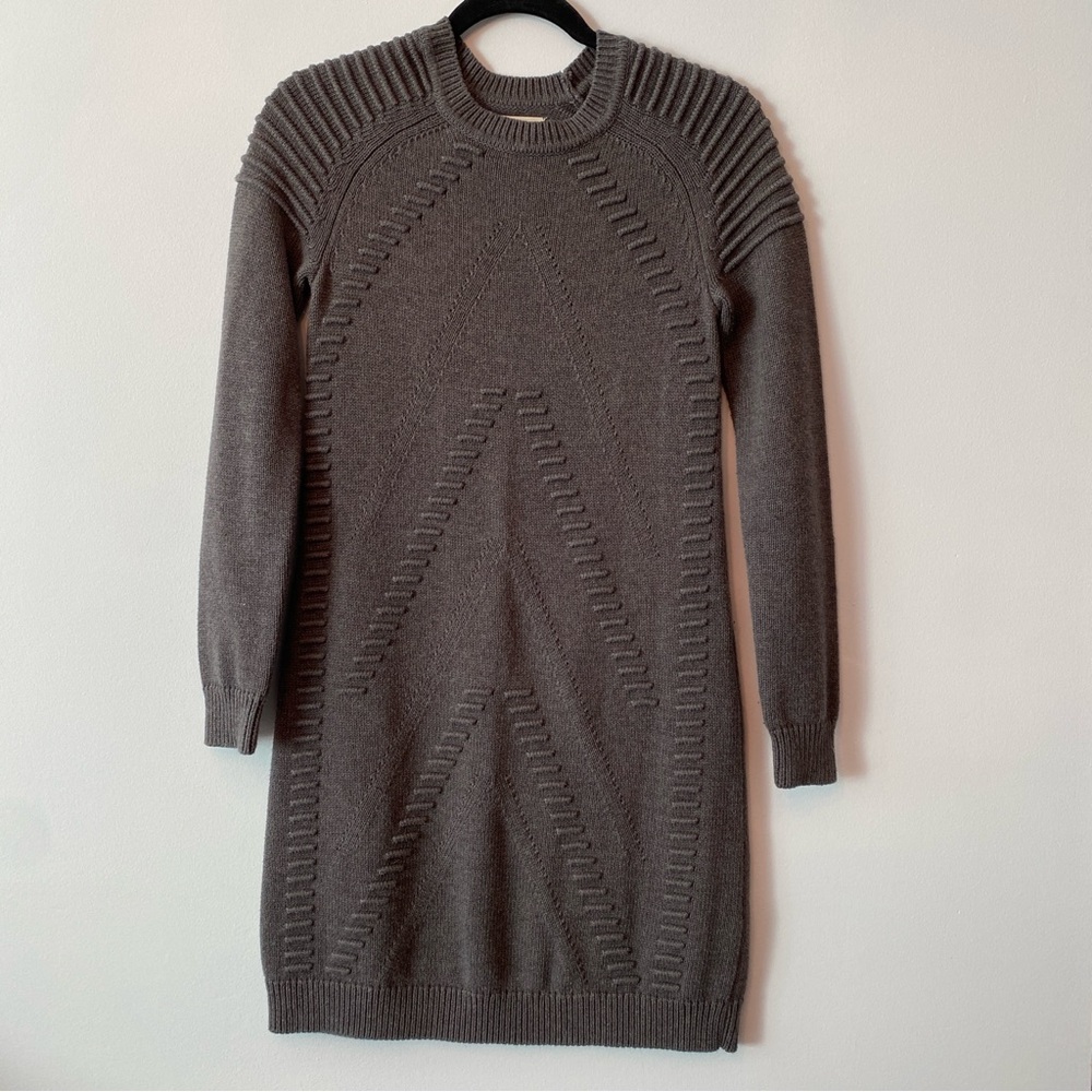 Eliza J Charcoal Grey Long Sleeve Sweater Dress Small